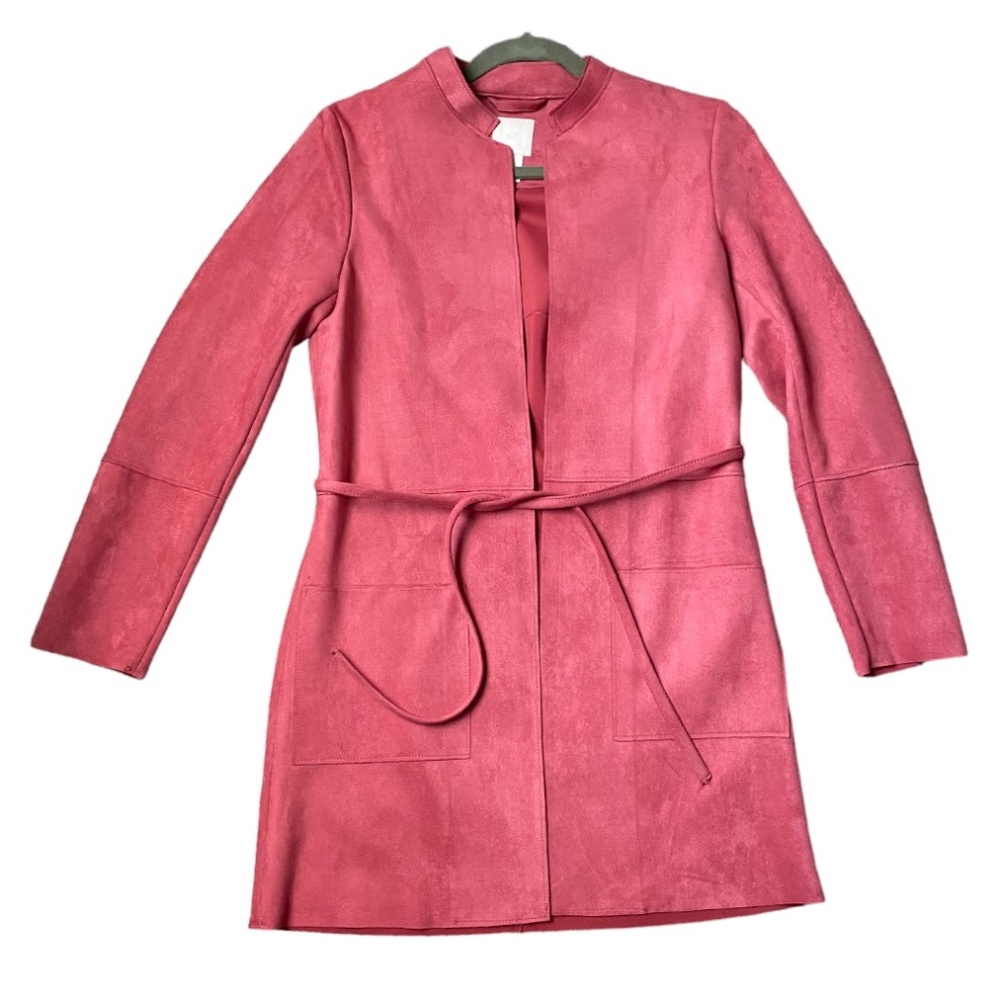 H&M Faux Suede Pink Coat, Size 2